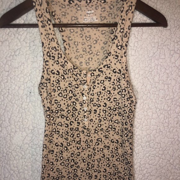 Tops - Aerie Cheetah Tan Tank Top Size Small